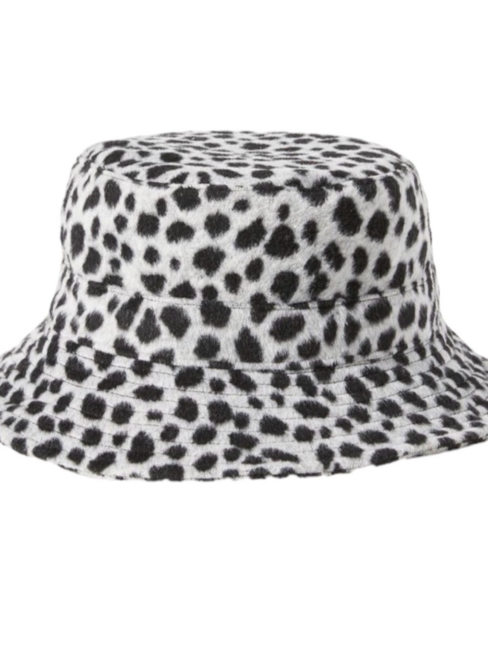 NWT Anthropologie  Women’s Faux Fur Dalmatian Print Bucket Hat